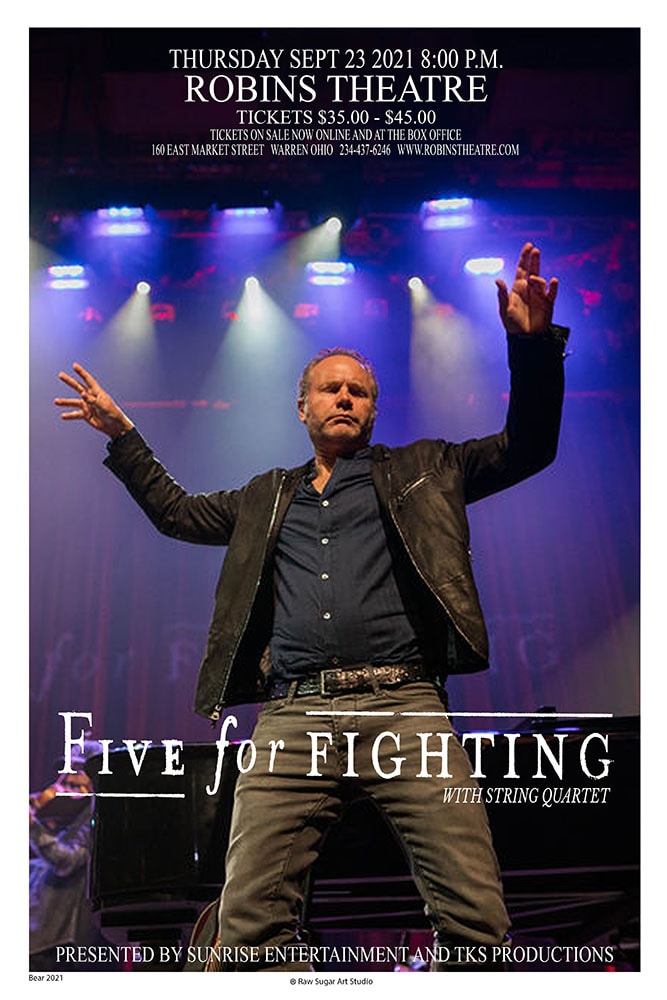 Five For Fighting With String Quartet Robins Theatre Warren Thursday Sept 23 2021