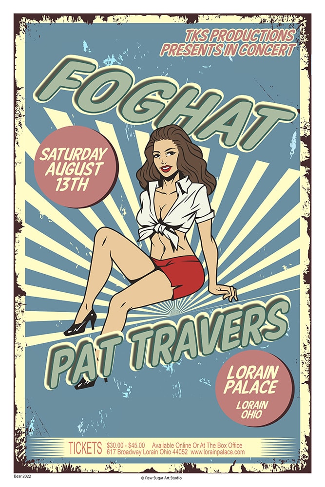 Foghat With Pat Travers Lorain Palace Saturday August 13th 2022