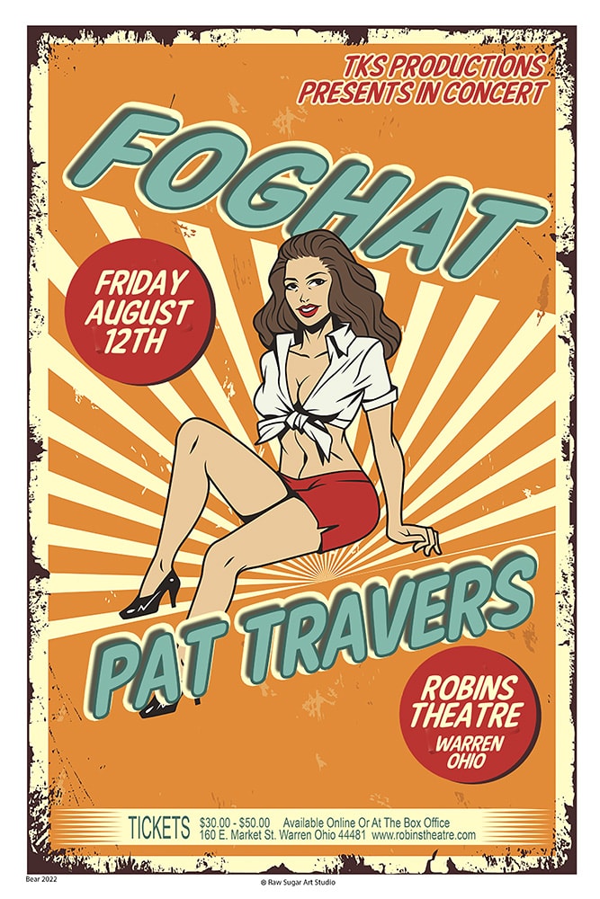 Foghat With Pat Travers Robins Theatre Warren Friday August 12th 2022