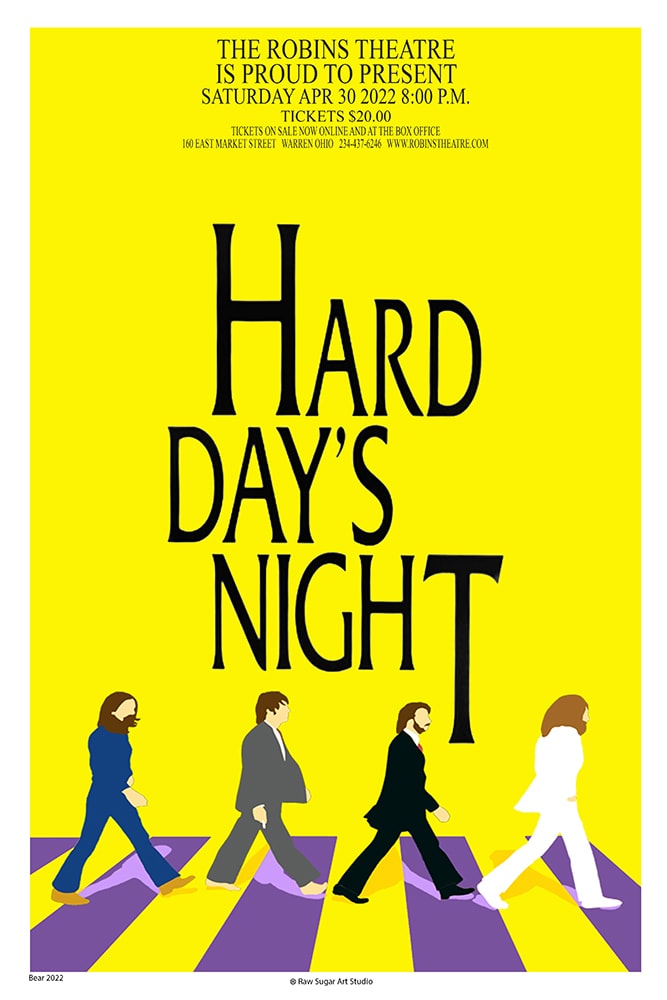 Hard Days Night Beatles Tribute Robins Theatre Warren Saturday April 30 2022