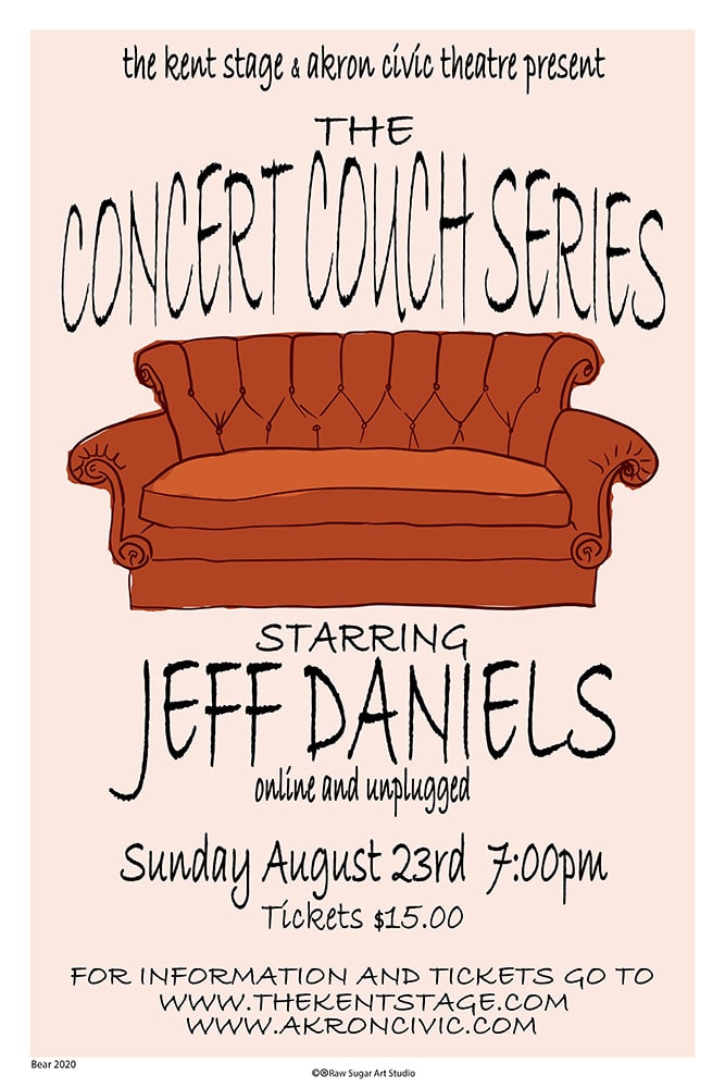 Jeff Daniels 2020 Concert Couch Series Kent Stage online and unplugged
