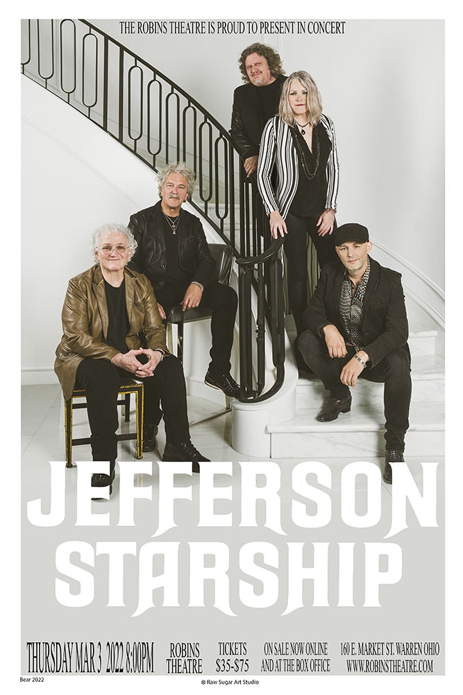Jefferson Starship 2022 Robins Theatre Warren band on staircase