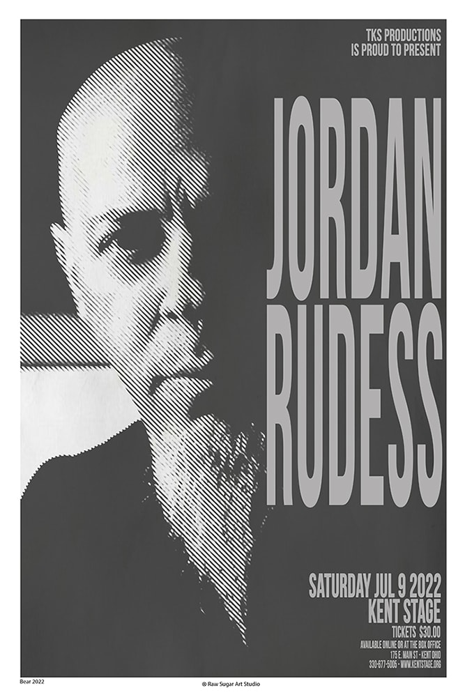 Jordan Rudess 2022 Kent Stage TKS Productions halftone portrait bold typography