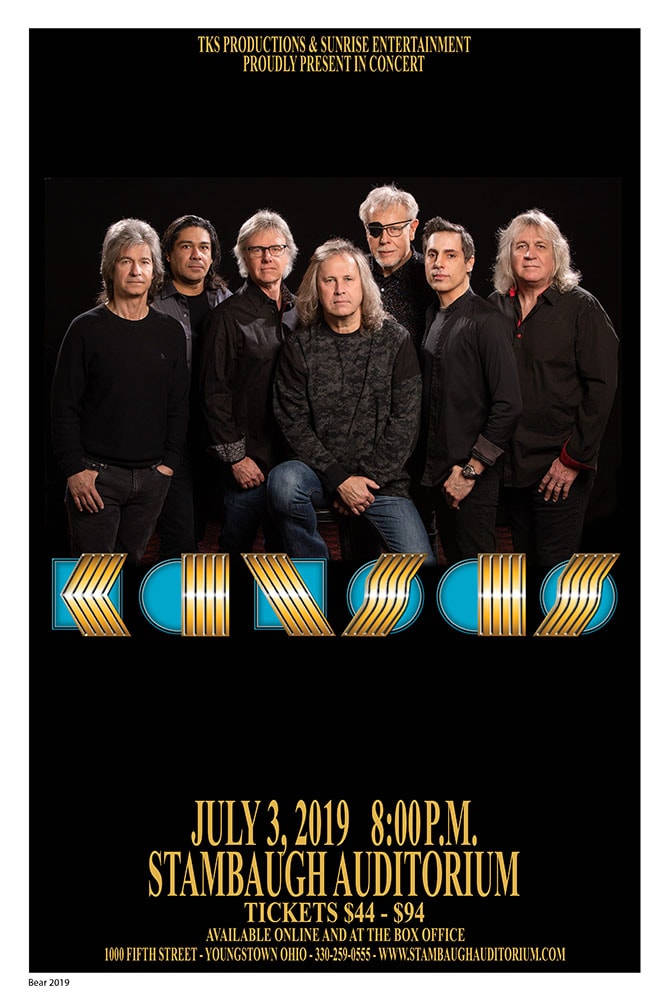 Kansas 2019 Stambaugh Auditorium Youngstown Concert Poster
