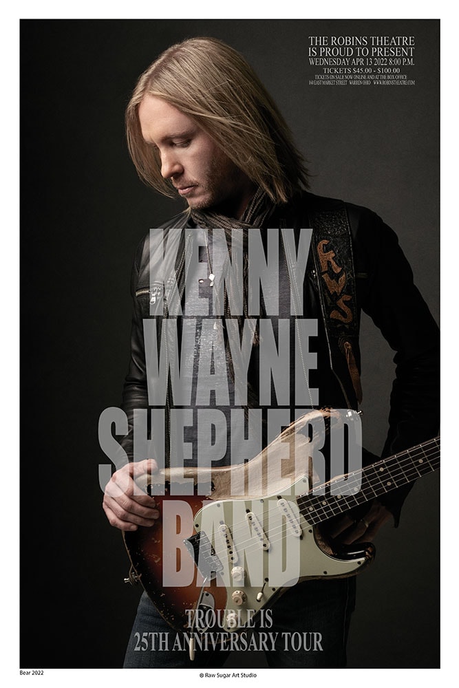 Kenny Wayne Shepherd 2022 Robins Theatre Warren Concert Poster