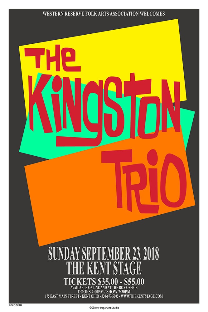 Kingston Trio 2018 Kent Stage Concert Poster