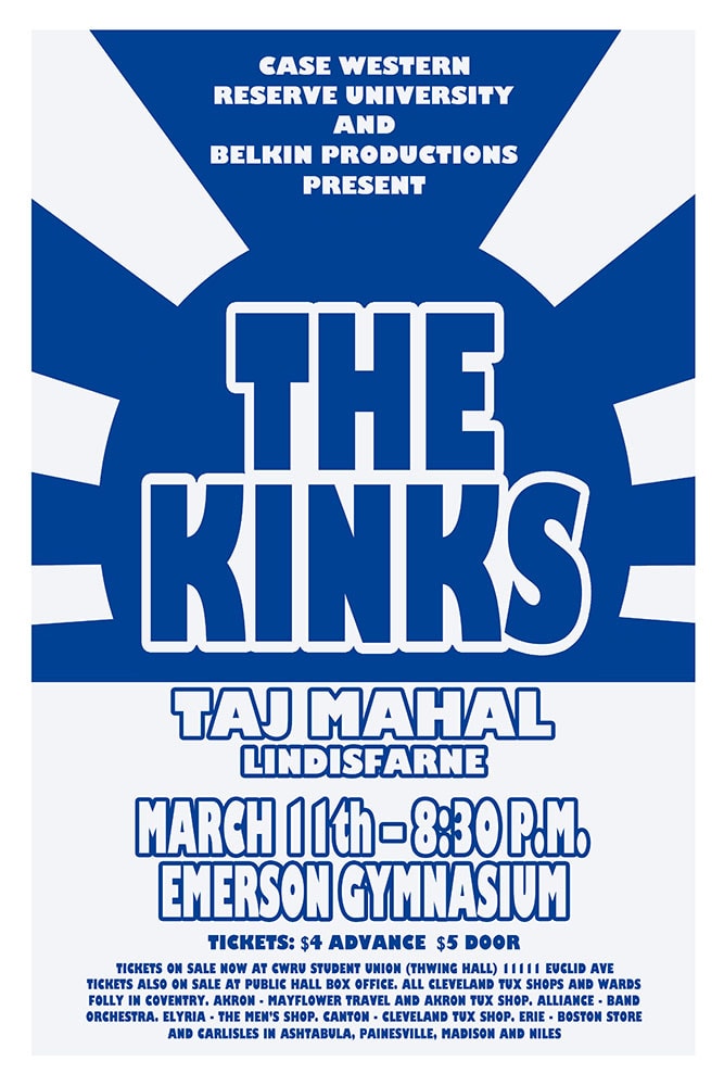 Kinks 1972 Cleveland Concert Poster