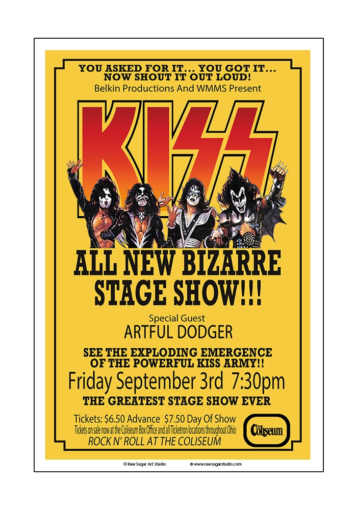 Kiss 1976 Coliseum Concert Poster