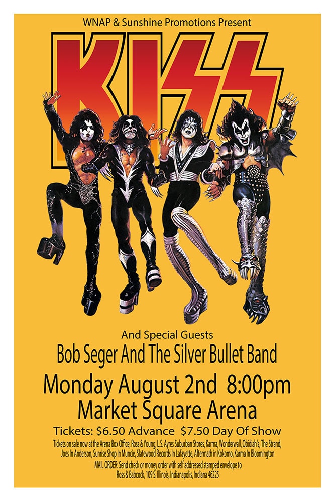 Kiss 1976 Market Square Arena Indianapolis Concert Poster