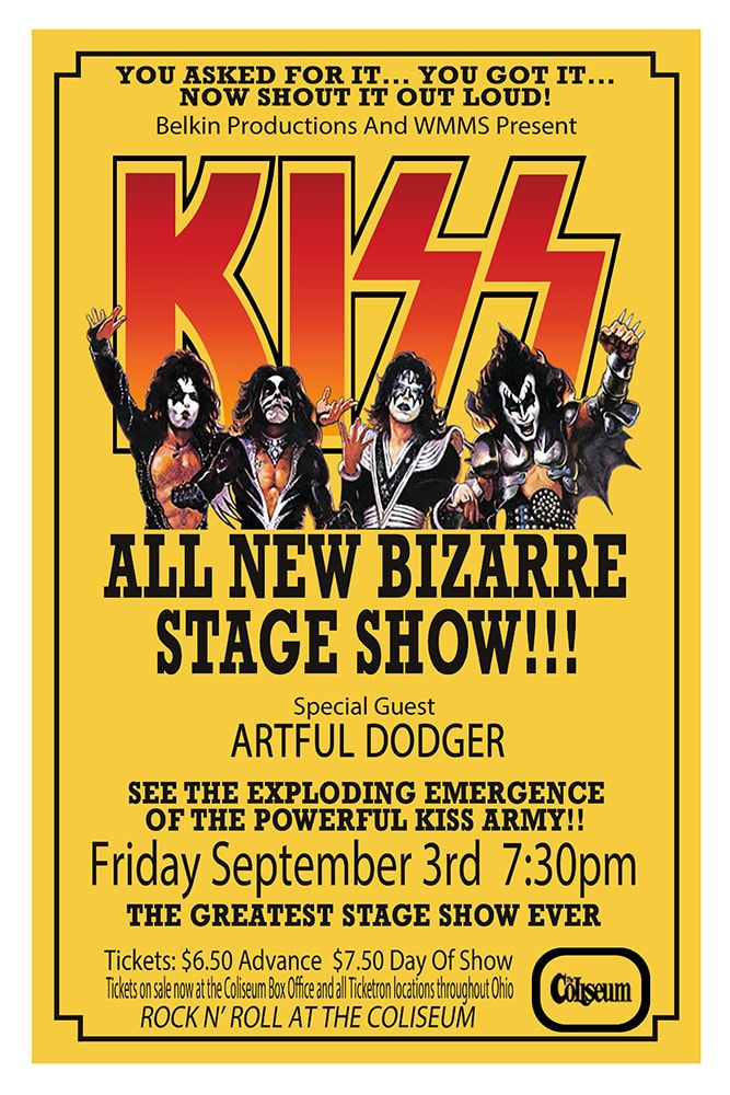 Kiss 1976 Richfield Coliseum Concert Poster