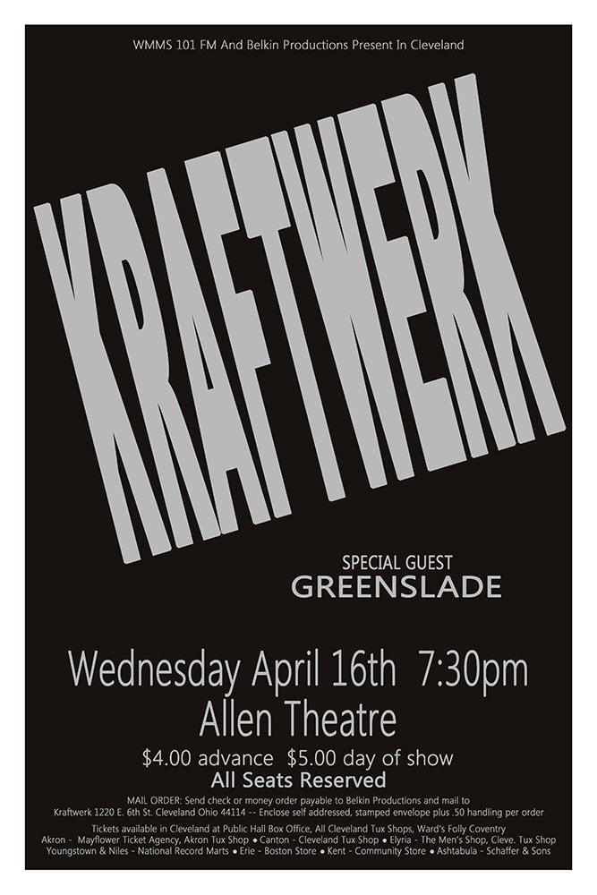 Kraftwerk 1975 Allen Theatre Cleveland Concert Poster