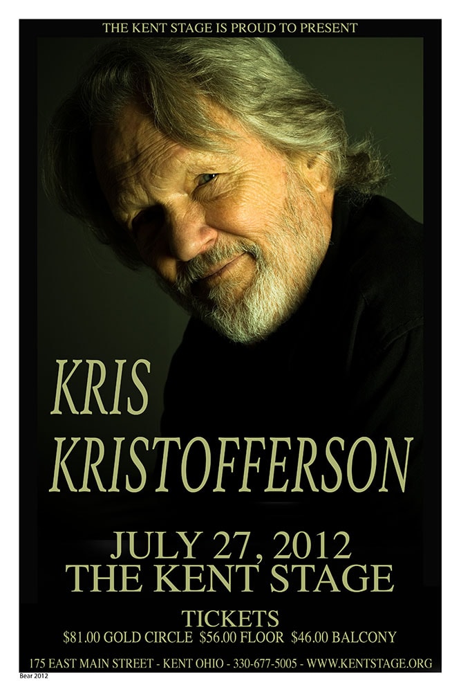 Kris Kristofferson 2012 Kent Stage Concert Poster