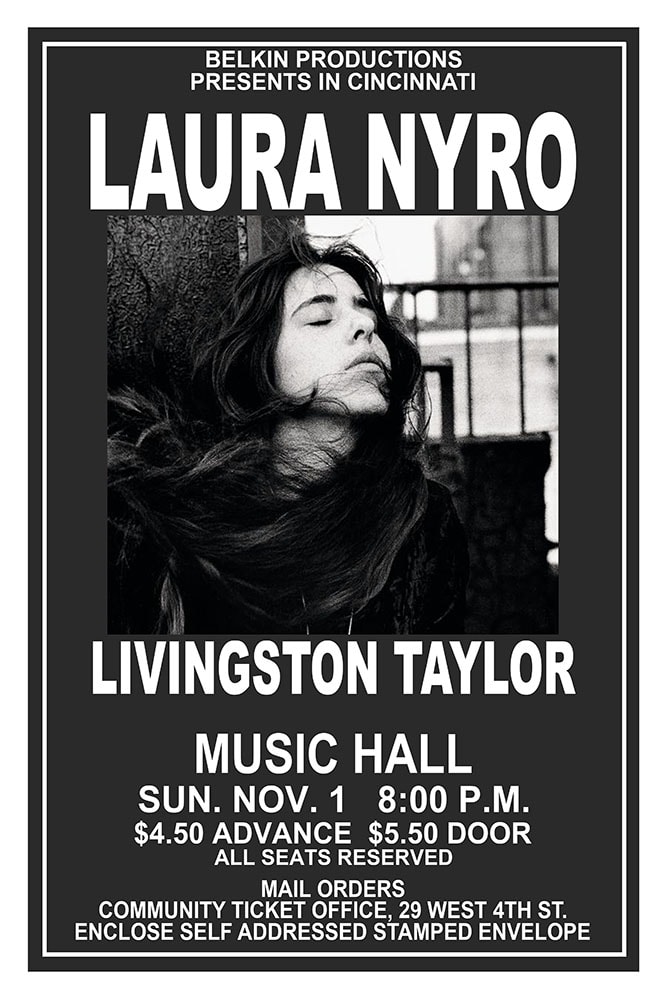 Laura Nyro 1970 Music Hall Cincinnati Concert Poster
