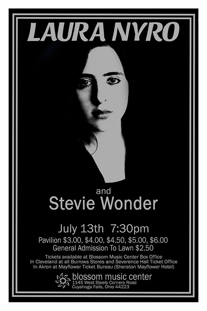 Laura Nyro and Stevie Wonder 1971 Blossom Music Center Concert Poster