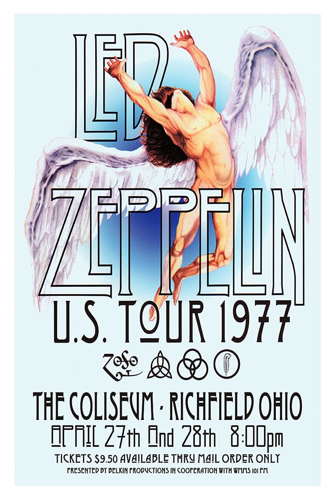 Led Zeppelin 1977 Concert Poster