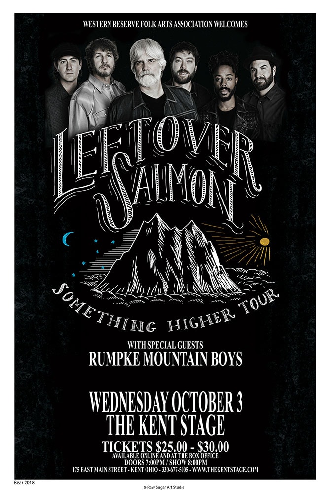 Leftover Salmon Something Higher Tour 2018 Kent Stage Concert Poster