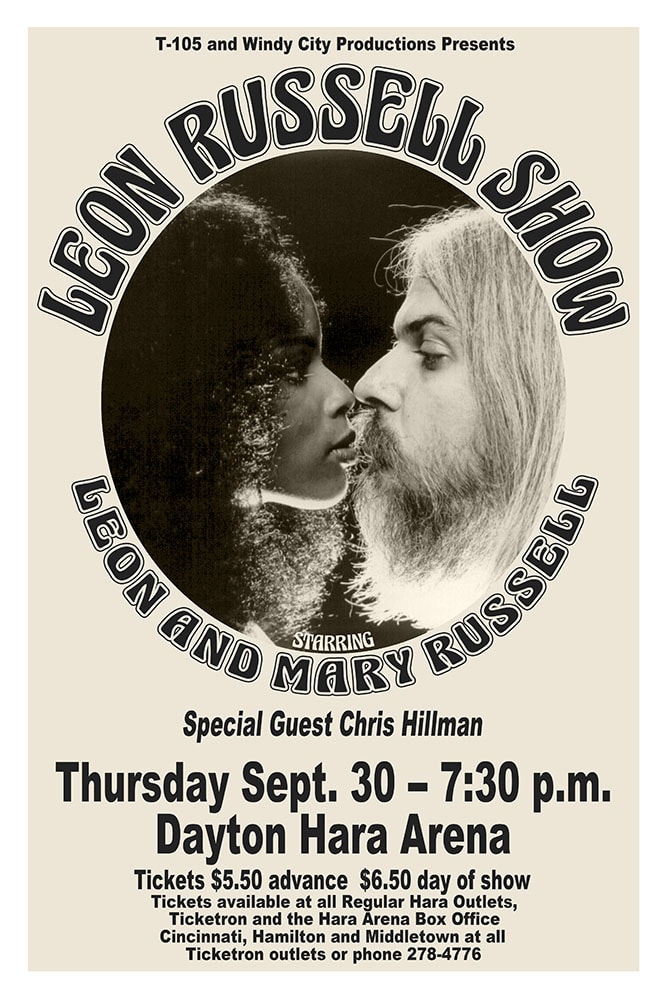 Leon Russell Show 1976 Dayton Hara Arena Concert Poster