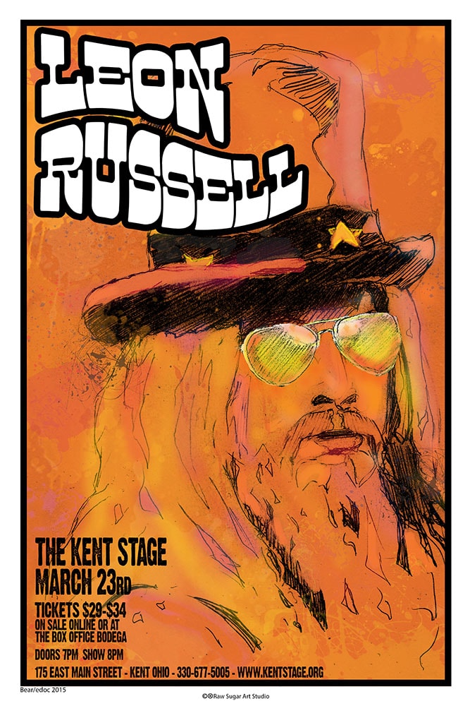 Leon Russell 2015 Kent Stage Concert Poster