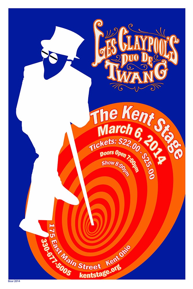 Les Claypool's Duo De Twang 2014 Kent Stage Concert Poster