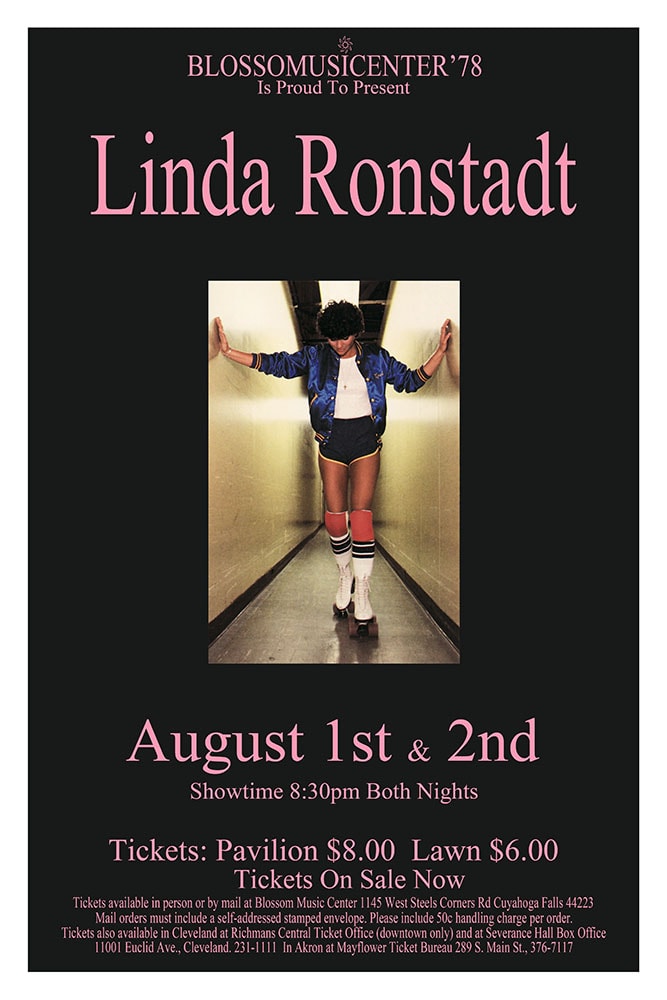 Linda Ronstadt 1978 Blossom Music Center Concert Poster