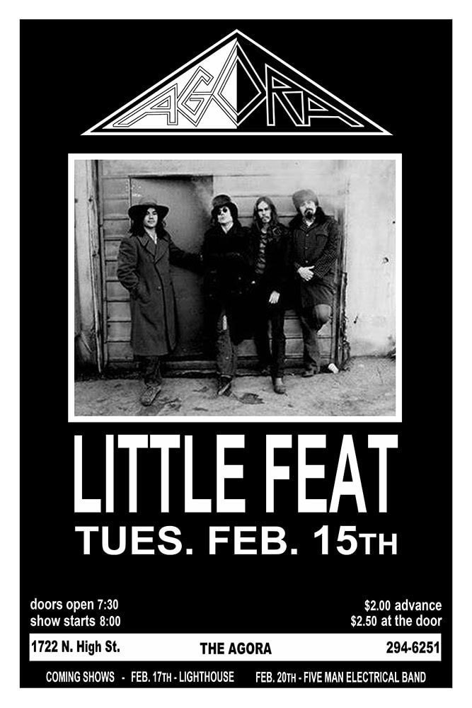 Little Feat 1972 The Agora Columbus Concert Poster