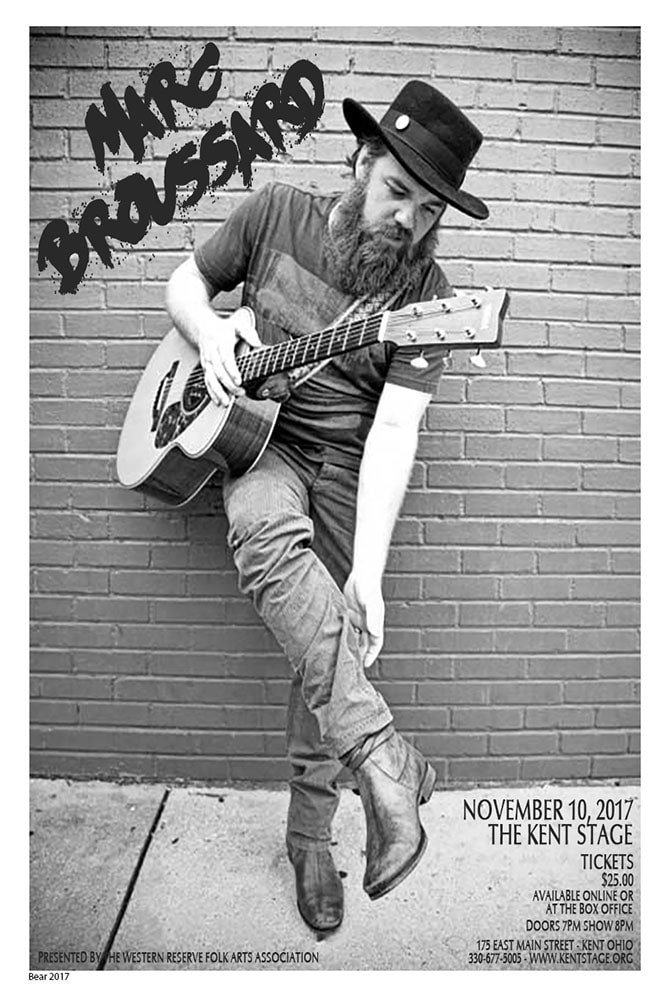 Marc Broussard 2017 Kent Stage Concert Poster