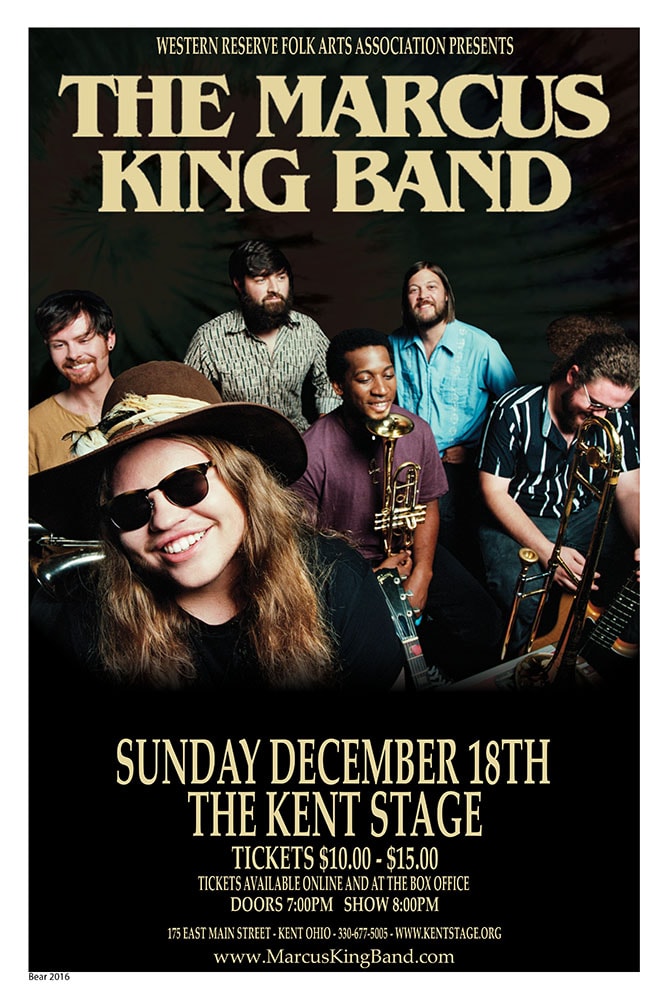 The Marcus King Band 2016 Kent Stage Concert Poster