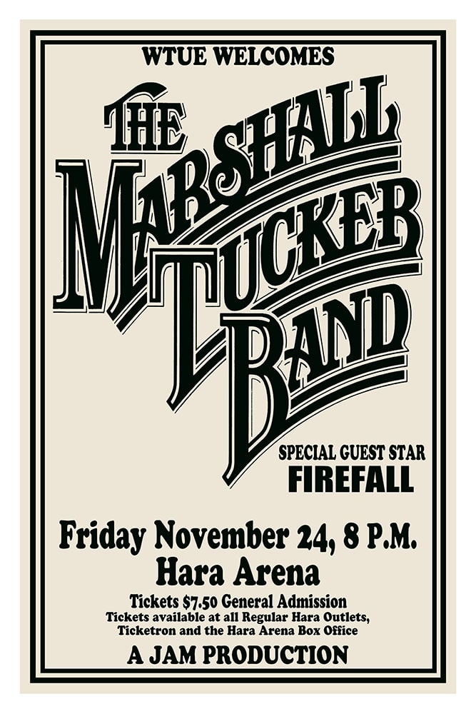 The Marshall Tucker Band 1978 Hara Arena Dayton Concert Poster