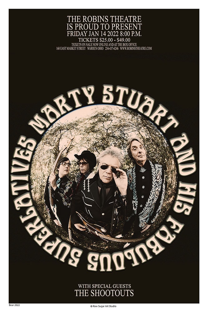 Marty Stuart and His Fabulous Superlatives 2022 Robins Theatre Warren Concert Poster