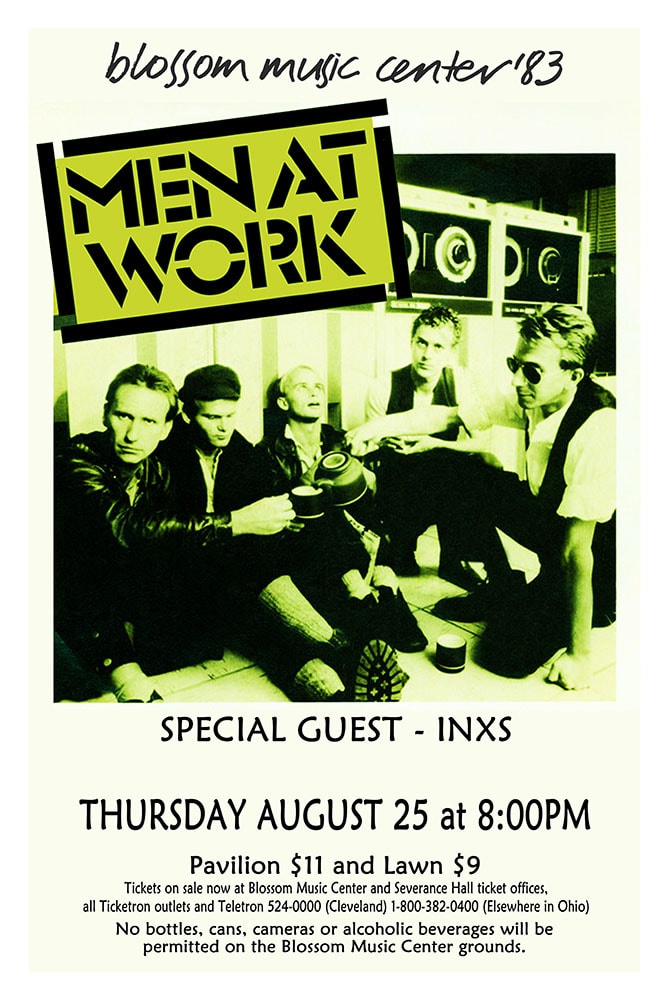 Men at Work 1983 Blossom Music Center Concert Poster