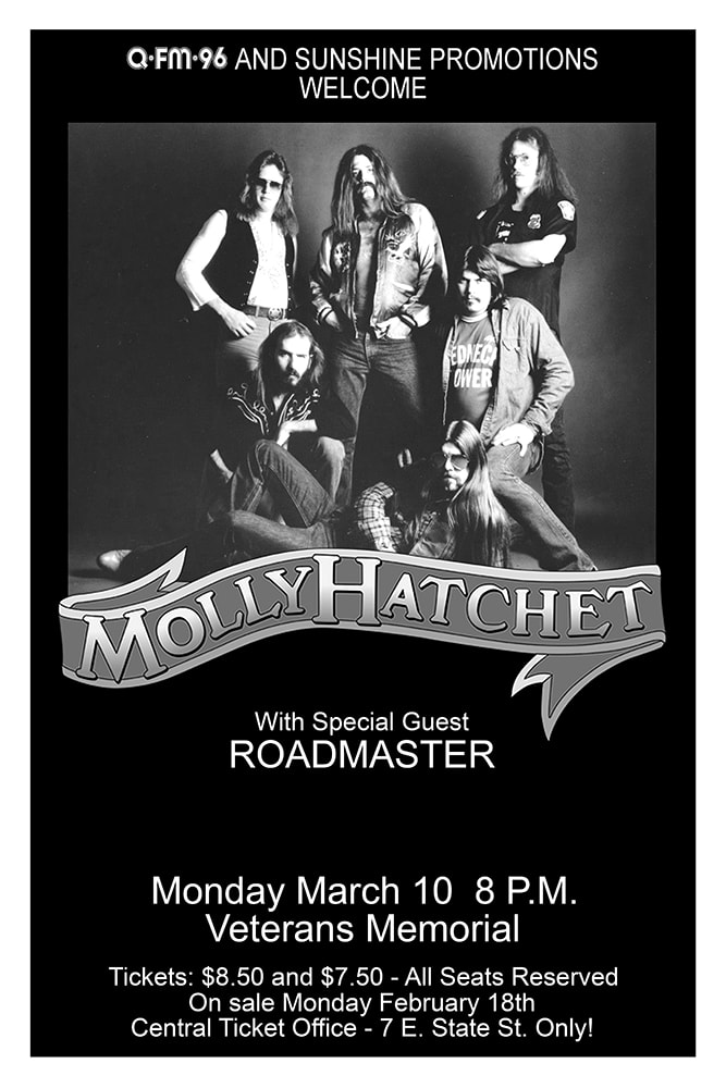Molly Hatchet 1980 Veterans Memorial Columbus Concert Poster