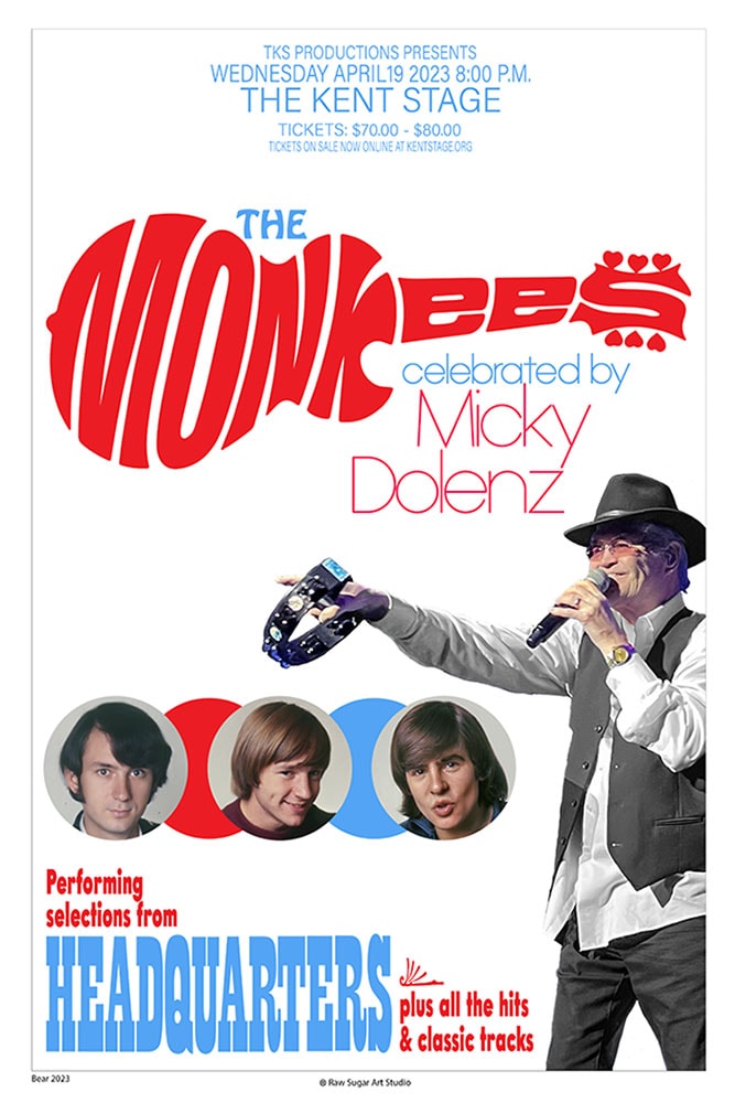 The Monkees Celebrated by Micky Dolenz 2023 Kent Stage Concert Poster