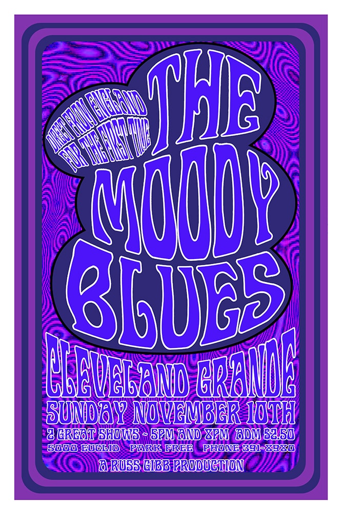The Moody Blues 1968 Cleveland Grande Concert Poster