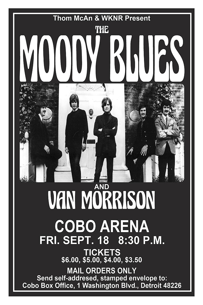 The Moody Blues 1970 Cobo Arena Detroit Concert Poster