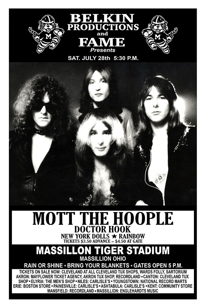 Mott the Hoople 1973 Massillon Tiger Stadium Concert Poster