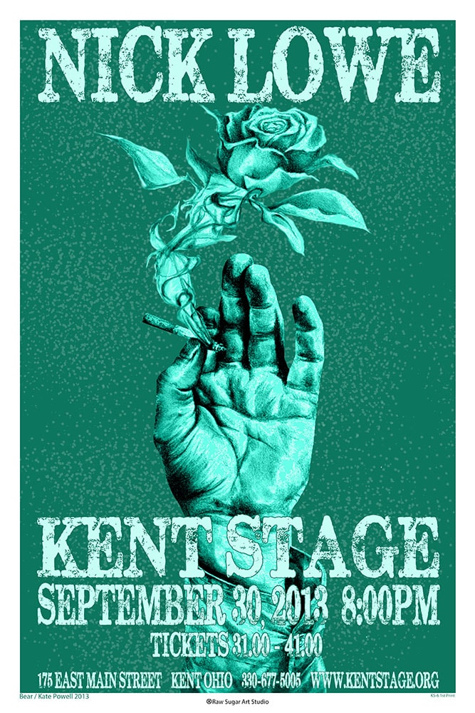 Nick Lowe 2013 Kent Stage Concert Poster