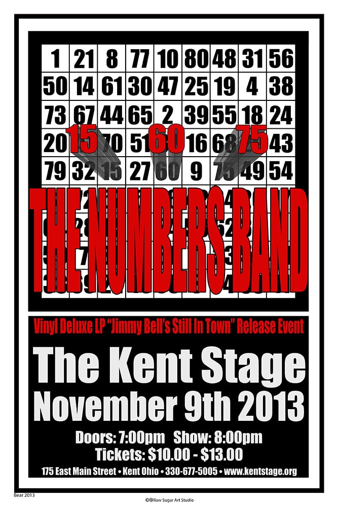The Numbers Band Vinyl Deluxe LP Release Event 2013 Kent Stage Concert Poster