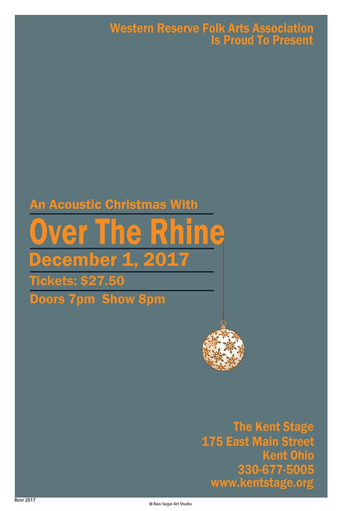 Over The Rhine An Acoustic Christmas 2017 Kent Stage Concert Poster