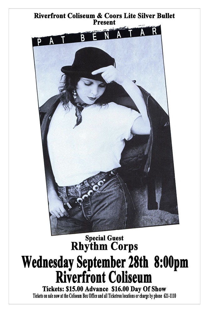 Pat Benatar with Rhythm Corps 1988 Riverfront Coliseum Cincinnati Concert Poster