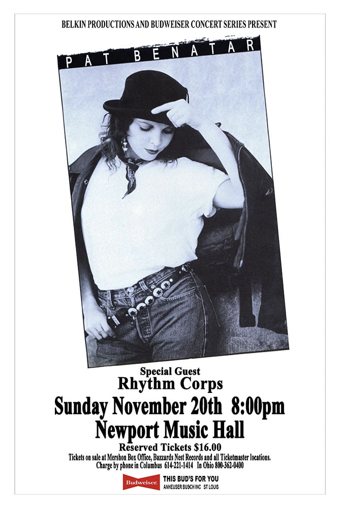 Pat Benatar with Rhythm Corps 1988 Newport Music Hall Columbus Concert Poster