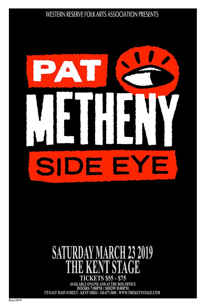 Pat Metheny Side Eye 2019 Kent Stage Concert Poster