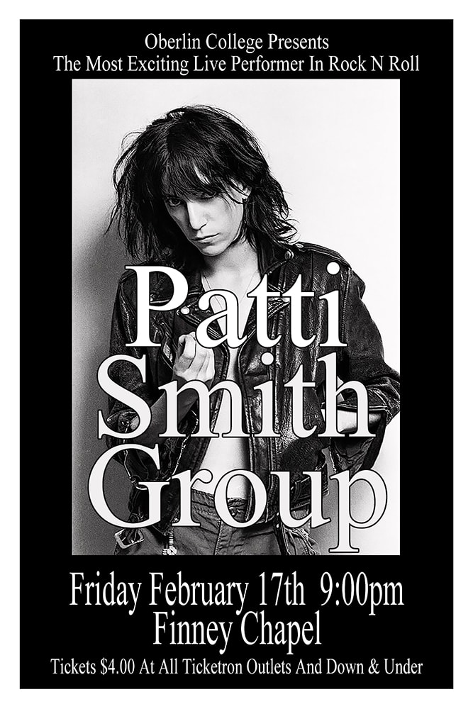 Patti Smith Group 1978 Oberlin College Finney Chapel Concert Poster