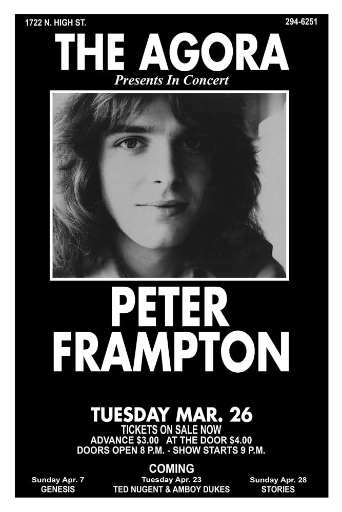 Peter Frampton 1974 The Agora Columbus Concert Poster
