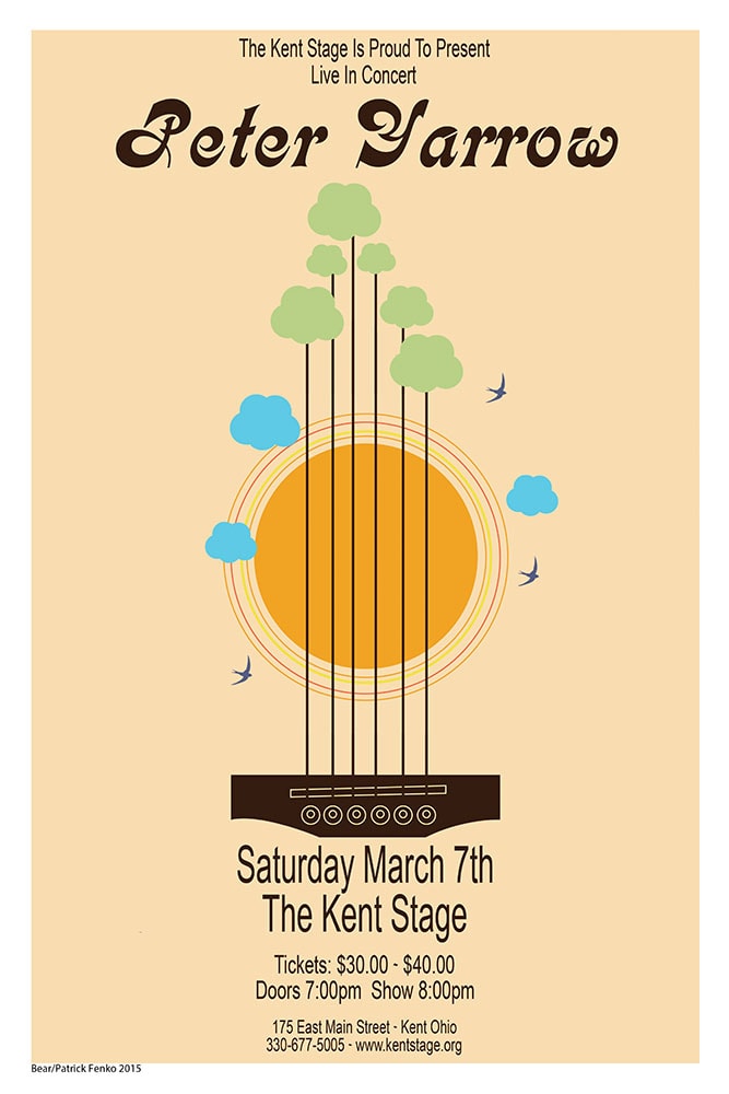 Peter Yarrow 2015 Kent Stage Concert Poster
