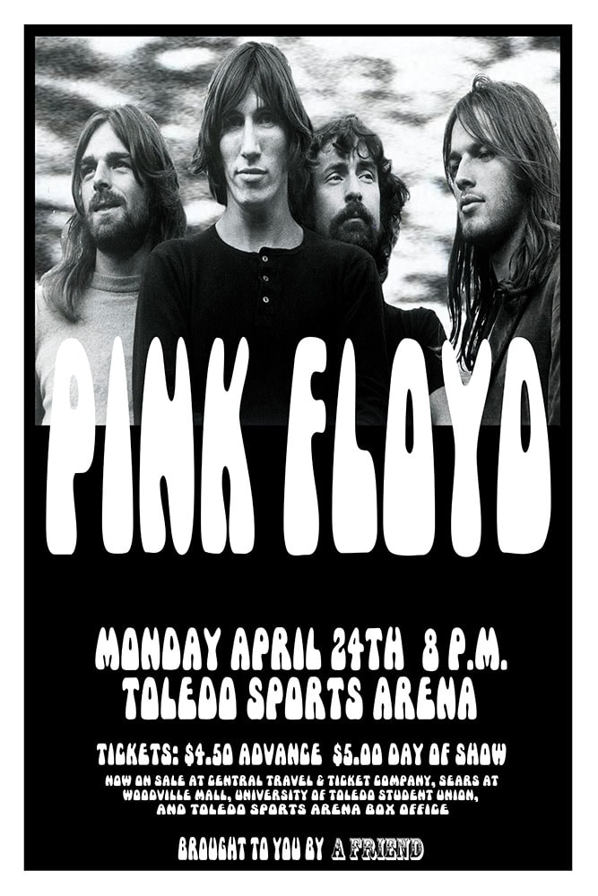 Pink Floyd 1972 Toledo Sports Arena Concert Poster