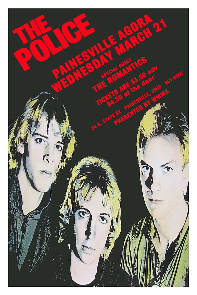 The Police with The Romantics 1981 Painesville Agora Concert Poster