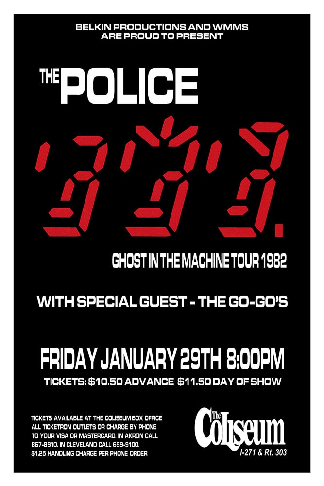 The Police Ghost in the Machine Tour 1982 The Coliseum Concert Poster