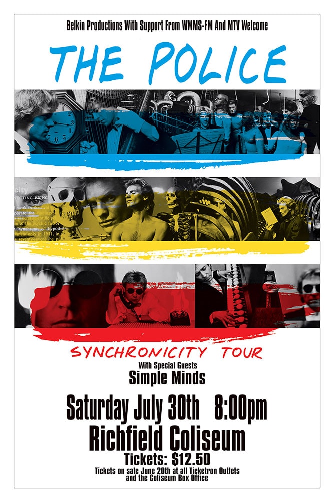 The Police Synchronicity Tour 1983 Richfield Coliseum Concert Poster