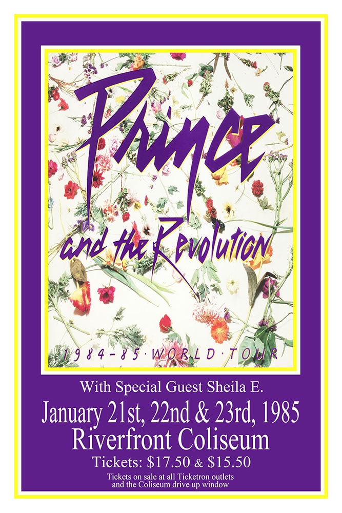 Prince and the Revolution 1984-85 World Tour Riverfront Coliseum Cincinnati Concert Poster
