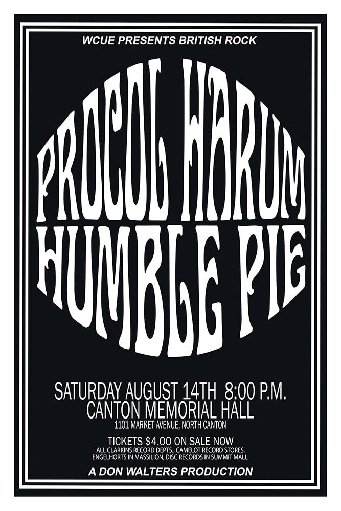 Procol Harum and Humble Pie 1971 Canton Memorial Hall Concert Poster
